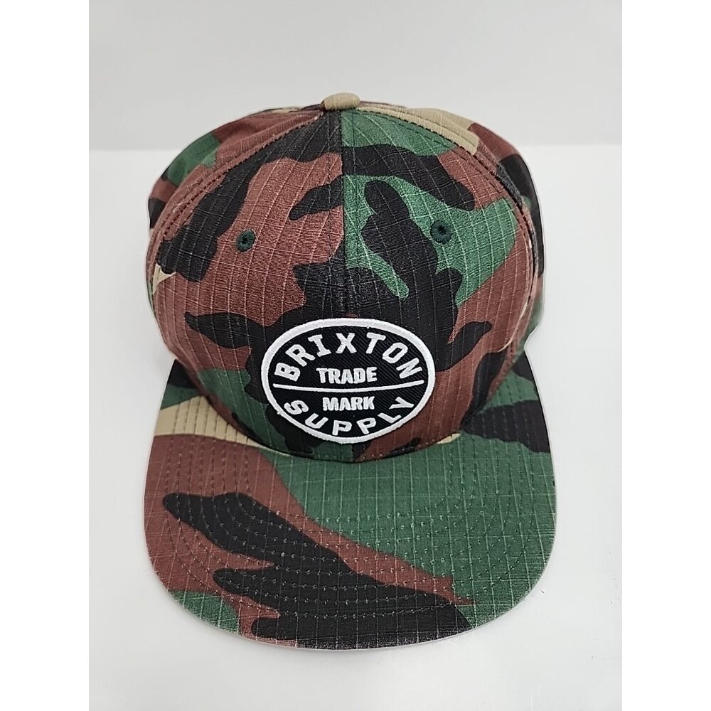 Brixton‎ Supply Trademark Snapback Camo Hat Baseball Cap Adjustable